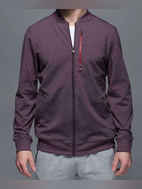lululemon athletica Other - Lululemon Jacket - Six Pack Bomber Jacket, Dark Cherry Heather (XL)